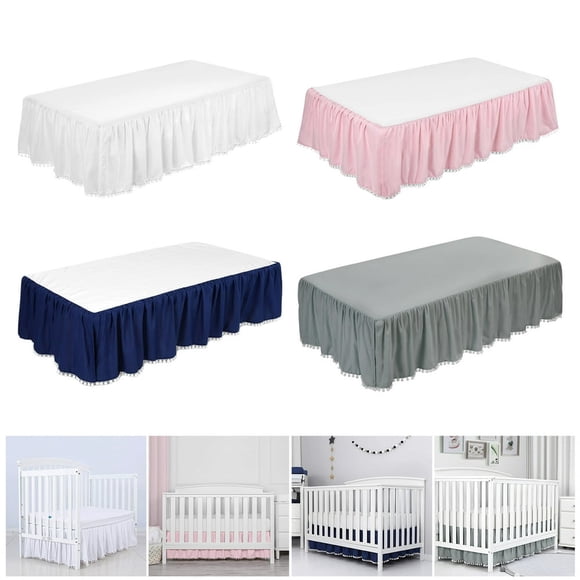 EIGTHTAIL Jupe de Lit à Volants en Peluche pour Tout-Petits, Ajustable, Élastique, Housse de Lit pour Bébés Garçons Filles