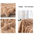 thumbnail image 3 of JUNWELL Shaggy Faux Fur Weighted  15 lbs for Adult  Soft Luxury Fuzzy Long Fur Heavy  Throw for Twin/Full Size Bed and Couch - 48”×72”  Cream White, 3 of 6