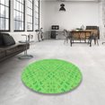 thumbnail image 4 of Ahgly Tapis Rond Lavable en Machine Intérieur Transitionnel Vert Émeraude, 8 Pieds Rond, 4 of 7