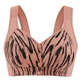 thumbnail image 4 of ManxiVoo Full Bust Front Closure Wireless Bra Large Cup Size Supportive Comfort Fit Seamless Camisole Style Printed Design M Size Orange, 4 of 6