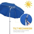 thumbnail image 4 of Outsunny Arc. 6.4ft Beach Umbrella with Aluminum Pole Patio Blue, 4 of 10