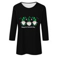 thumbnail image 4 of Meichang Hauts à Manches 3/4 pour Femmes en Liquidation, T-Shirts de la Saint-Patrick Verts à Imprimé Trèfle à Quatre Feuilles, T-Shirts Décontractés à Col Rond, Hauts Porte-Bonheur, T-Shirts de la Saint-Patrick en Liquidation, 4 of 4