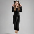 thumbnail image 2 of Pyjama d'Hiver pour Filles Combinaison à Capuche à Manches Longues pour Filles Pyjama Uni pour Chaleur Hivernale Décontractée Combinaison à Manches Longues, 2 of 6