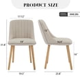 thumbnail image 2 of GloryStar 4-Piece Dining Chair Set, Linen Upholstered with High Curved Backrest, Removable Cushions, and Durable Rubberwood Legs for Kitchen or Dining Room, 2 of 9