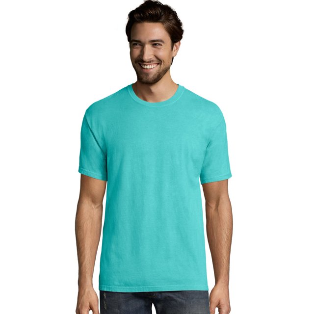 Hanes Mens Big ComfortWash Garment Dyed Short Sleeve Tee, 2XL, Mint