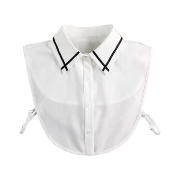 Liquidation! Manxivoo Col Détachable Chemise Décorative en Mousseline pour Femme Col Demi-Automne Hiver Blanc Chemise Senior à Faux Col