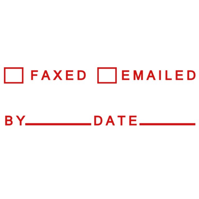 Printtoo Faxed Emailed Self Inking Rubber Stamp Pre-Inked Office Stamp- Home Office Business Stationery, 47 x 20 mm Red