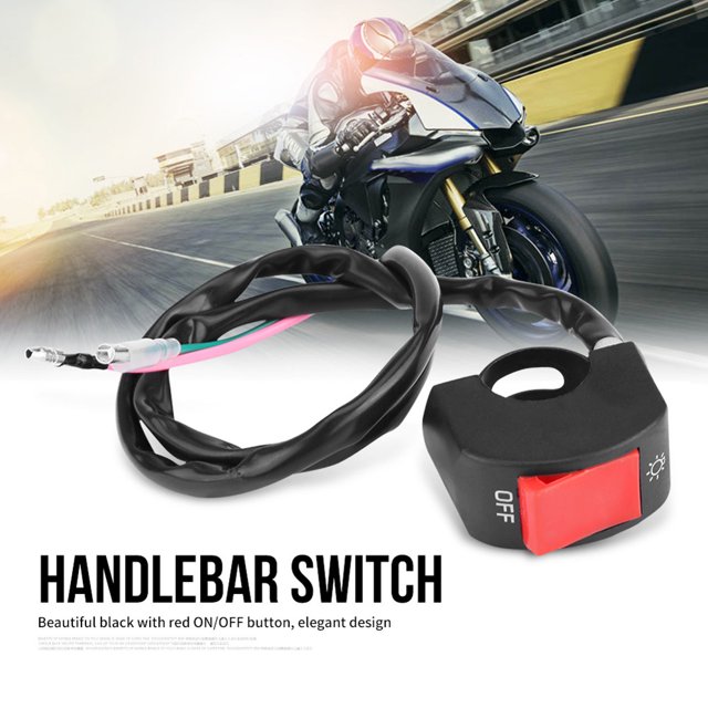 Motorcycle Handlebar Switch, 22 Mm 7/8"" Universal Handlebar Switch Headlight Fog Light Switch W /ON /OFF & Improvement Repair Accessories