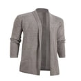 thumbnail image 1 of Men Cardigan Sweaters Solid Color Shawl Collar Long Sleeve Knitted Fall Casual Long Cardigan, 1 of 5