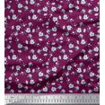 thumbnail image 1 of Soimoi Modal Satin Fabric Leaves & Magnolia Floral Print Sewing Fabric Yard 42 Inch Wide, 1 of 5