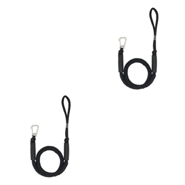 Transemion 2pièce Durable et Robuste Dock Ligne avec Crochet Fiable Amarrage Partenaire Fort Noir 2Set