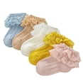 thumbnail image 5 of Baby Kids Girls Princess Short Socks Lace Ruffle Frilly Trim Cotton Ankle Socks, 5 of 5