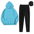 thumbnail image 4 of Yuyuzo Sweatsuits for Women 2 Piece Color Block Tracksuits Fleece Lined Comfy Loungewear Matching Lounge Sets, 4 of 7