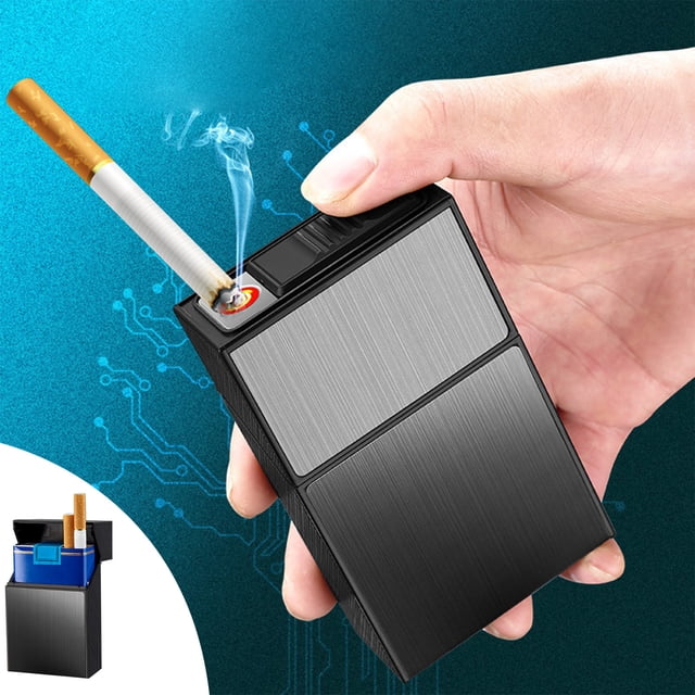 My Orders My Orders Cigarettes Lighter Cigarettes Case, Windproof Flameless Usb Rechargeable Lighter for Home Kitchen Cigarettes Lighter Cigarettes Case