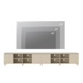 thumbnail image 2 of WAMPAT Mid Century Modern LED TV Stand Set of 2, Linen White Entertainment Center for up to 100 Inch TV Console with Storage Cabinets for Living Room Bedroom, Yellow Lights, 2 of 7