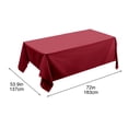 thumbnail image 3 of HHBEAUTY Rectangle Vinyl Tablecloth, Waterproof Spillproof Plastic Backed Table Cloth, Wipe Clean Table Cover for Dining, Buffet Parties and Camping (Red, 54" x 72"), 3 of 7