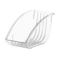 thumbnail image 2 of Transparent PET Kitchen Organizer Tray | Layered Storage Rack for Dishes & Lids, Countertop & Cabinet Use | Space-Saving, Sturdy, 9.8 x 5.5 x 4.7 in, Clear, Easy-Access Handle, 2 of 6