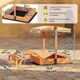thumbnail image 3 of Qaba Wooden Kids Sandbox with Canopy, Foldable Picnic Table, Bench Seats, 3 of 10