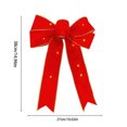 thumbnail image 3 of Christmas Tree Topperlarge Led Christmas Wreath Bows Led Christmas Wreath Bows Red Velvet Bows with Led Lights Christmas Tree Decoration Bows Front Door Happy New Year Christmas, 3 of 6