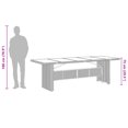 thumbnail image 2 of vidaXL Table de Jardin avec Plateau en Verre Brun 240x90x75 cm Rotin Poly, 2 of 5
