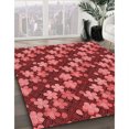 thumbnail image 3 of Ahgly Company Tapis d'Intérieur Lavables à la Machine, Carrés, Transitionnels, Rouges, 4 Pieds Carrés, 3 of 7