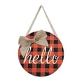 thumbnail image 2 of Easter Door Hanger, Wooden Welcome Sign Round, Christmas Home Decor Density Board Hanging, Front Door Ornament with Linen Rope, 2 of 4