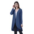 thumbnail image 1 of Moomaya Womens Full Sleeve Hi-Lo Shrug Rounded Hem Long Cotton Summer Cardigan, 1 of 7