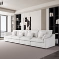thumbnail image 2 of The Magic Home 4-Seater Cloud Modular Linen Sectional Sofa, White, 2 of 14