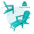 thumbnail image 2 of Gymax Patio Adirondack Chair HDPE Outdoor Lounge Chair w/ Retractable Ottoman Turquoise, 2 of 7