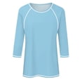 thumbnail image 4 of JIRNDf Chemises pour Femmes Hauts d'Été Tendance Manches Longues Col Rond Drôle Squelette Imprimé Coupe Ajustée T-Shirt Tunique T-Shirt pour Femmes Blouse Décontractée Bleu Ciel G, 4 of 5