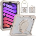 thumbnail image 2 of XYX for iPad Mini 7th/6th Gen Case 8.3 inch 2024/2021, 360 Rotating Hand Grip, Shoulder Strap, Heavy Duty Drop Protection, Khaki, 2 of 7