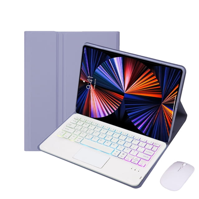 Case for Lenovo Tab M10 FHD Plus 10.3'' Tablet Wireless Keyboard TB-X606F TB-X606X Magnetic Touchpad Backlight Keyboard Cover lavender with mouse German(QWERTZ)