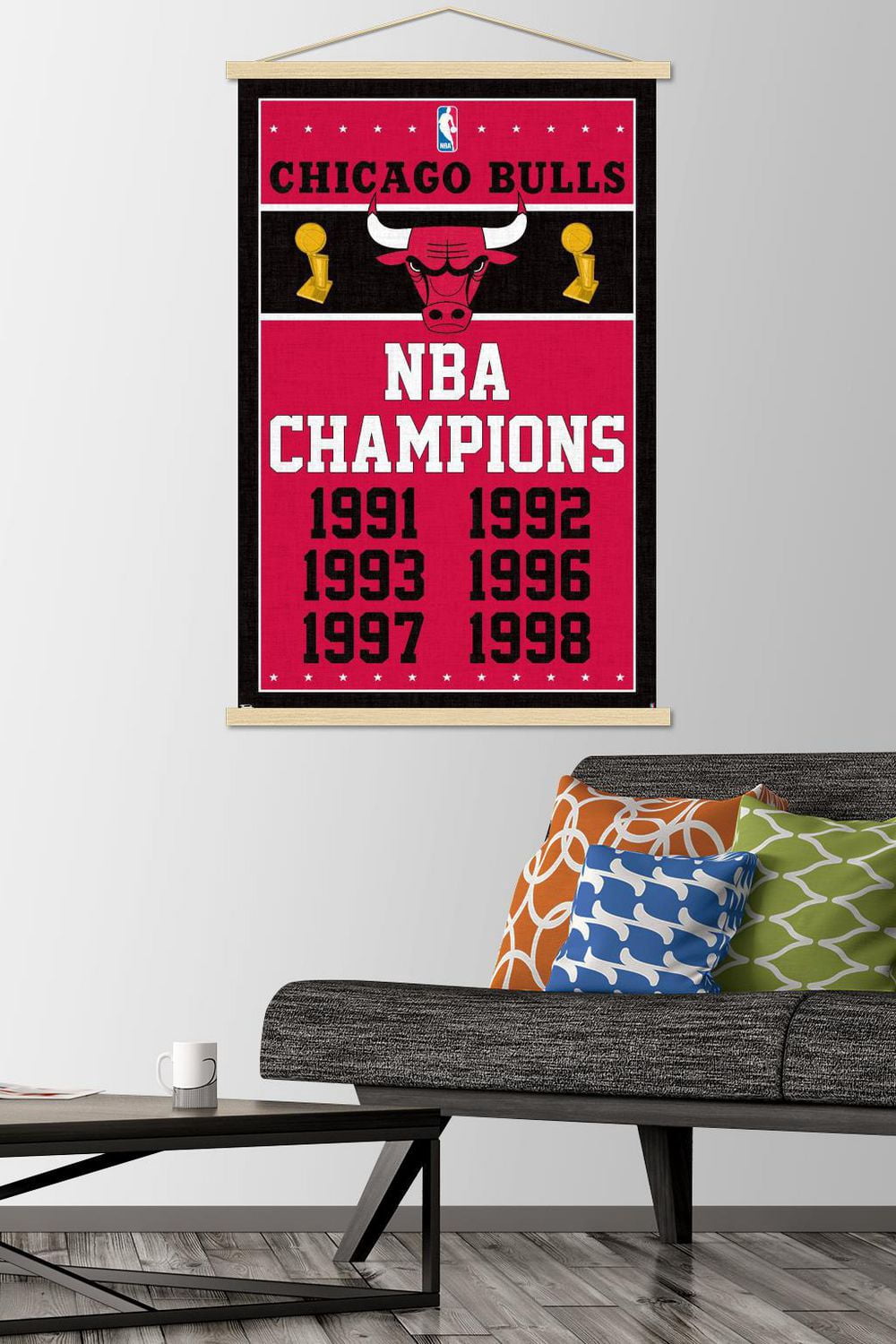 NBA Chicago Bulls - Champions 13 Wall Poster with Magnetic Frame, 22.375" x 34"
