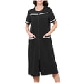 thumbnail image 1 of Chemise de Nuit pour Femmes, Robe de Nuit Décontractée à Manches Courtes avec Col Rabattu, Robe de Sommeil Douce pour la Maison, le Salon et le Lit, 1 of 9