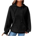 thumbnail image 1 of CEHVOM Mode Femmes Décontracté Manches Longues Col Rond Chandails pour Dames Hauts Blouse Chandail à Capuchon Uni Liquidation, 1 of 7