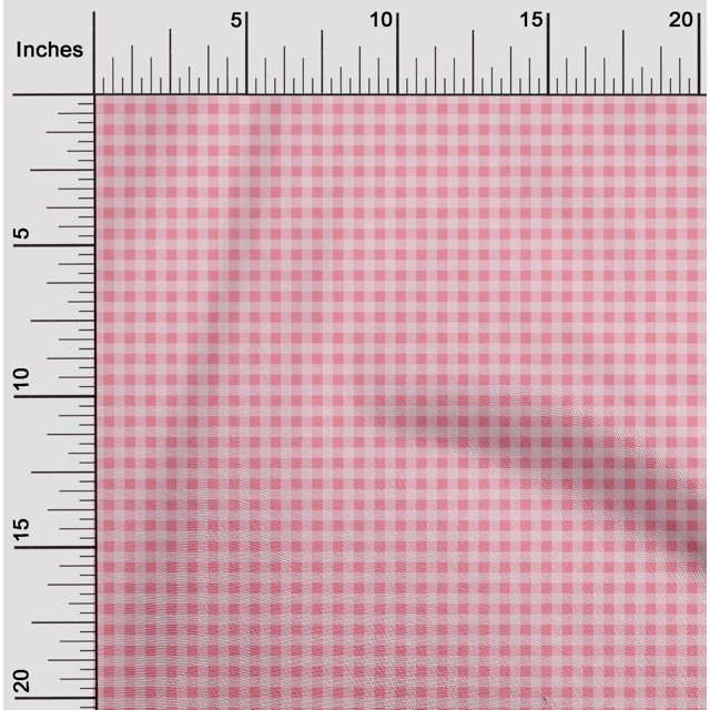 oneOone Georgette Viscose Fabric Gingham Check Print Sewing Fabric BTY 42 Inch Wide