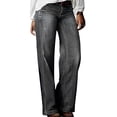 thumbnail image 1 of LOVZFMLL Pantalon pour Femme, Taille Haute Polyvalent Droit Ajusté Jambe Ample Gris, 4TG, 1 of 6