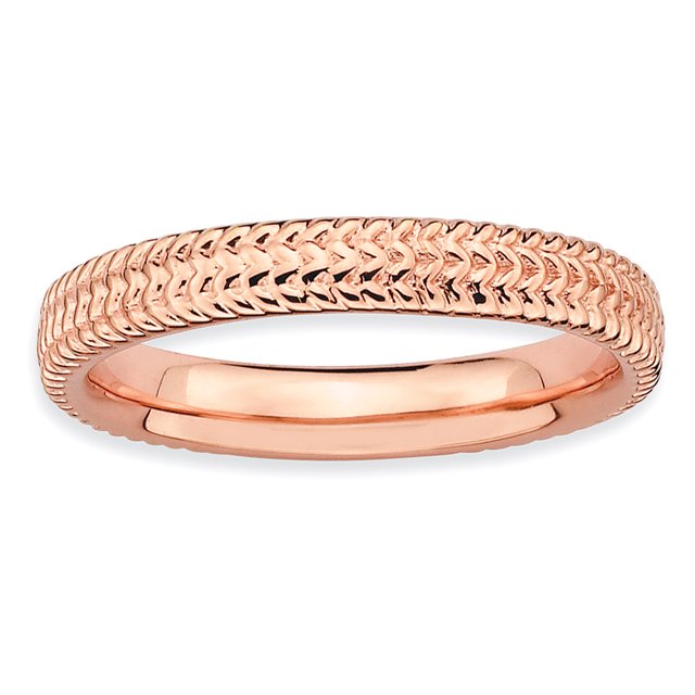 Bague Plaquée Rose en Argent Sterling Stackable Expressions Taille 6