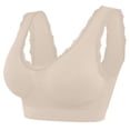 thumbnail image 1 of Padded Bralettes for Women Seamless Bra Feature V-Neck Training Bra Style W-454 Beige M, 1 of 8