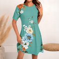 thumbnail image 1 of Ovzne Robes Grande Taille pour Femmes aux Formes Robe Mode pour Femmes à Col Rond à Manches Courtes Robe Chandail Imprimée Robe pour Femmes à Manches Courtes Liquidation, 1 of 5
