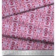thumbnail image 3 of Soimoi Polyester Crepe Fabric Damask Ethnic Decor Fabric Printed Yard 42 Inch Wide, 3 of 3