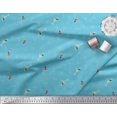 thumbnail image 3 of Soimoi Blue polyester Crepe Fabric Glass,Straw & Drinks Summer Designs Decor Fabric Printed Yard 52 Inch Wide, 3 of 3