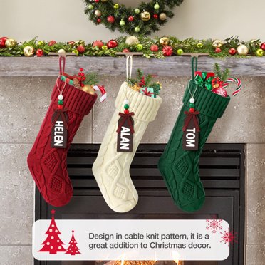 Sac-cadeau de Noël Bas 18 Pouces Chaussette Décorative avec Fausse Fourrure pour Présentation des Fêtes