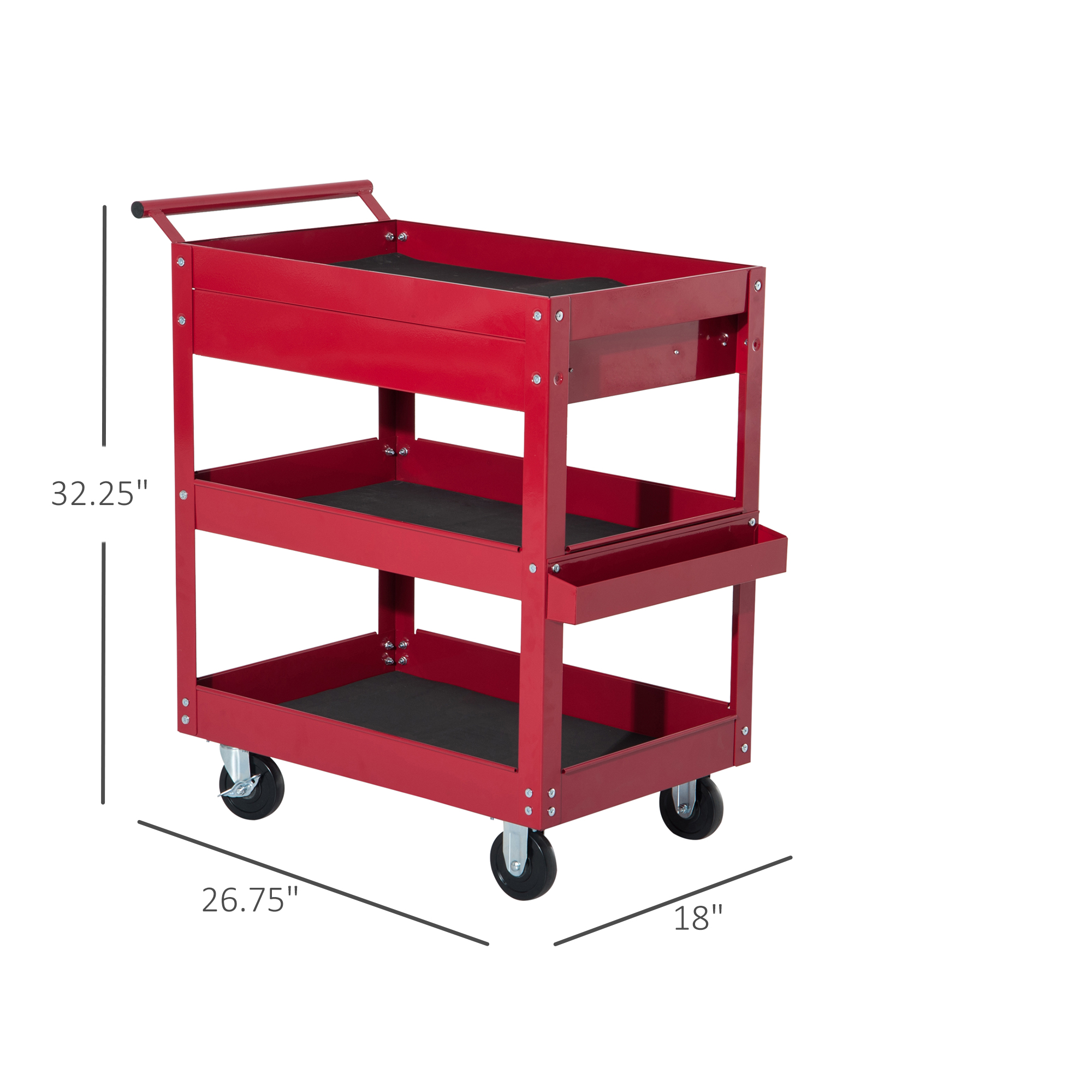HOMCOM 3 Chariot à roulettes