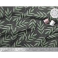 thumbnail image 3 of Soimoi Gray polyester Crepe Fabric Pecan Leaves Decor Fabric Printed Yard 42 Inch Wide, 3 of 3
