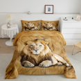 thumbnail image 1 of Lion Comforter Set,3D Lion King Bedding Set,African Animal Skin Print Bedding Comforter Sets,Wild Animal Duvet Insert,Modern Abstract Artwork Down Comforter, 1 of 6