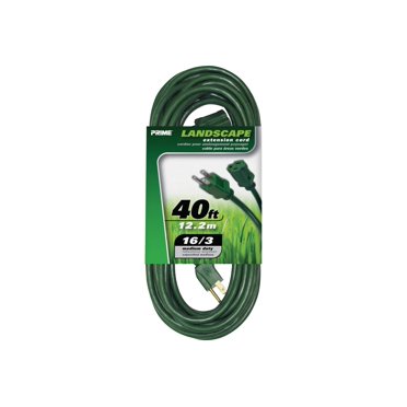 Prime EC880628 - Power extension cable - NEMA 5-15 (F) to NEMA 5-15 (M) - 40 ft - green