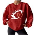 thumbnail image 1 of Rbaofujie Chandails d'Automne Mode Femmes Décontracté Dames Uni Ample Manches Longues Col Rond Chemisiers Hauts Chandails Sans Capuche Rouge Chandails à Capuche et Chandails pour Femmes, 1 of 4
