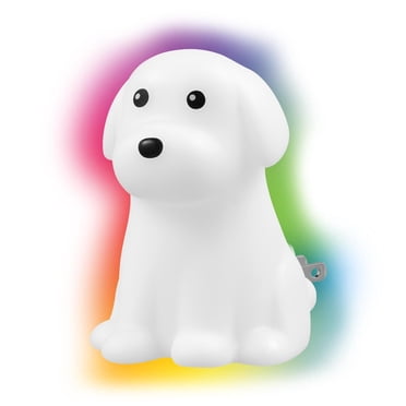 LED Integrated White Dog Automatic Color Changing Plug-In Night Light