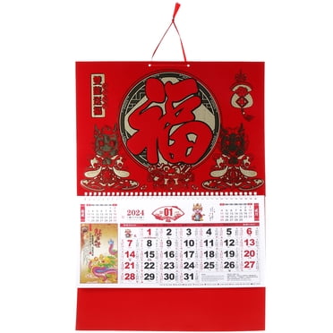 Calendrier Suspendu 2024 Calendrier Mural Pendentif Calendrier 2024 Nouvel An Calendrier Maison Calendrier Mural